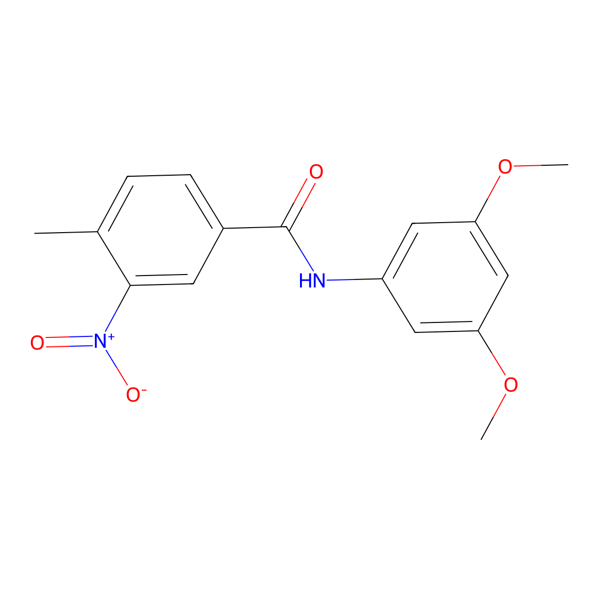N-(3,5-dimethoxyphenyl)-4-methyl-3-nitrobenzamide molecular structure, CAS 424797-37-5