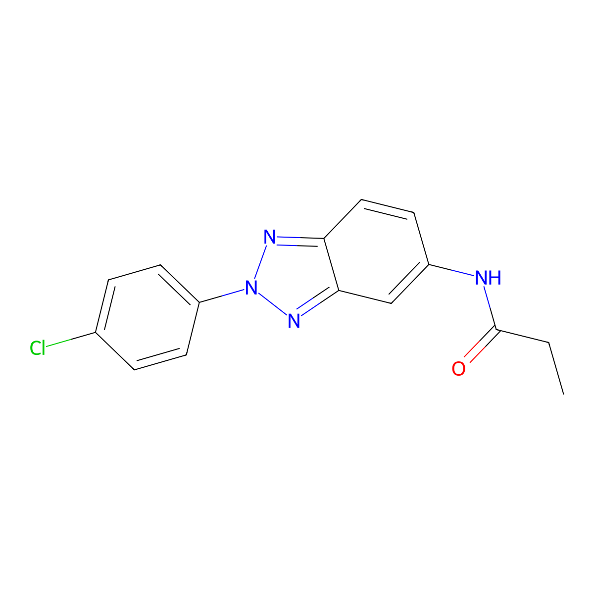 N-[2-(4-chlorophenyl)-2H-1,2,3-benzotriazol-5-yl]propanamide molecular structure, CAS 424797-62-6