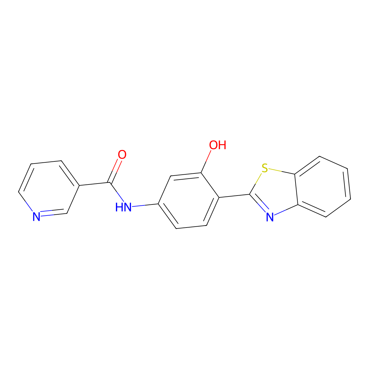 N-[4-(1,3-benzothiazol-2-yl)-3-hydroxyphenyl]nicotinamide molecular structure, CAS 424797-86-4