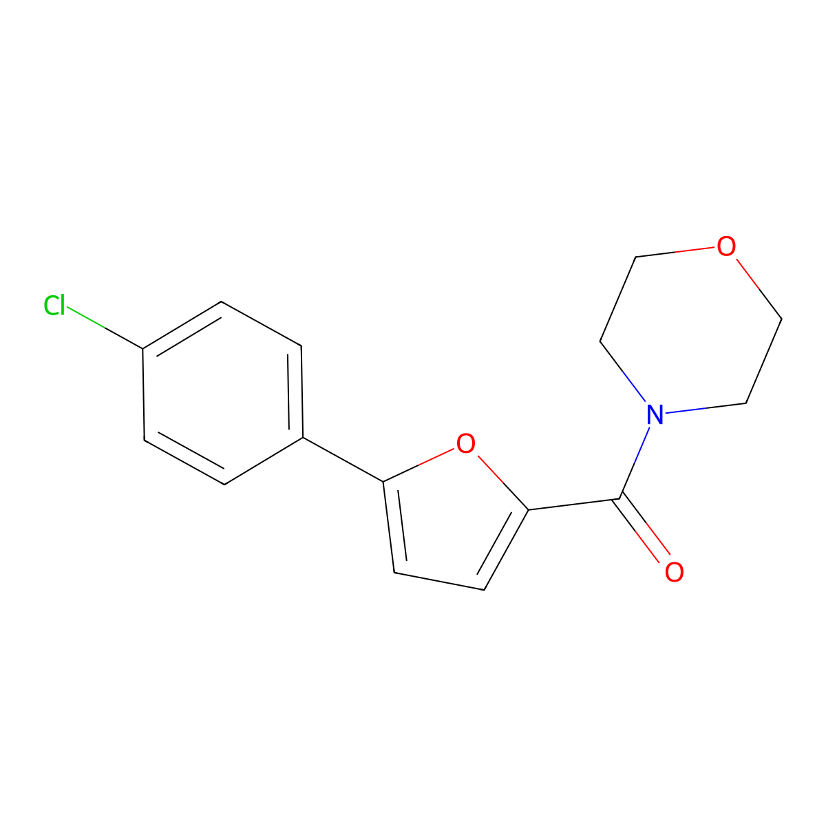 [5-(4-Chlorophenyl)furan-2-yl]-morpholin-4-ylmethanone molecular structure, CAS 424798-17-4