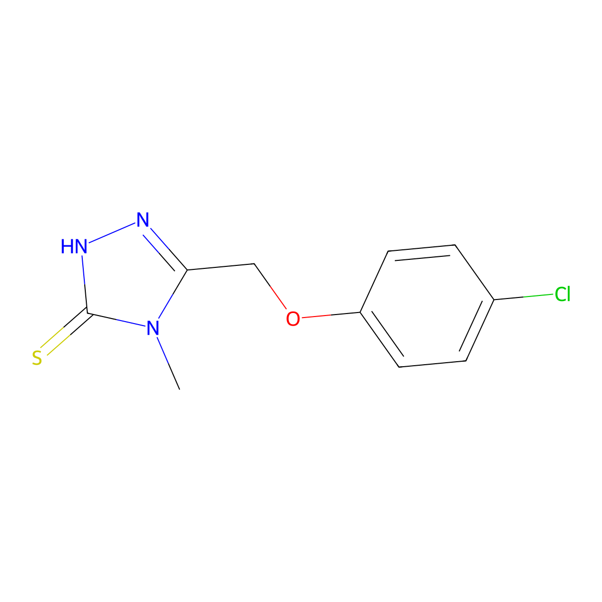 5-[(4-chlorophenoxy)methyl]-4-methyl-4H-1,2,4-triazole-3-thiol molecular structure, CAS 424798-45-8