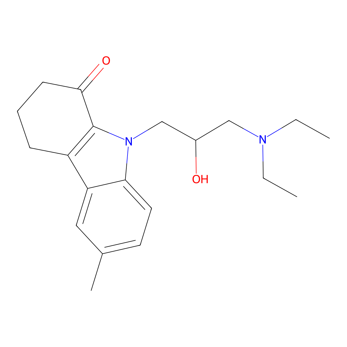 9-[3-(diethylamino)-2-hydroxypropyl]-6-methyl-2,3,4,9-tetrahydro-1H-carbazol-1-one molecular structure, CAS 424798-59-4