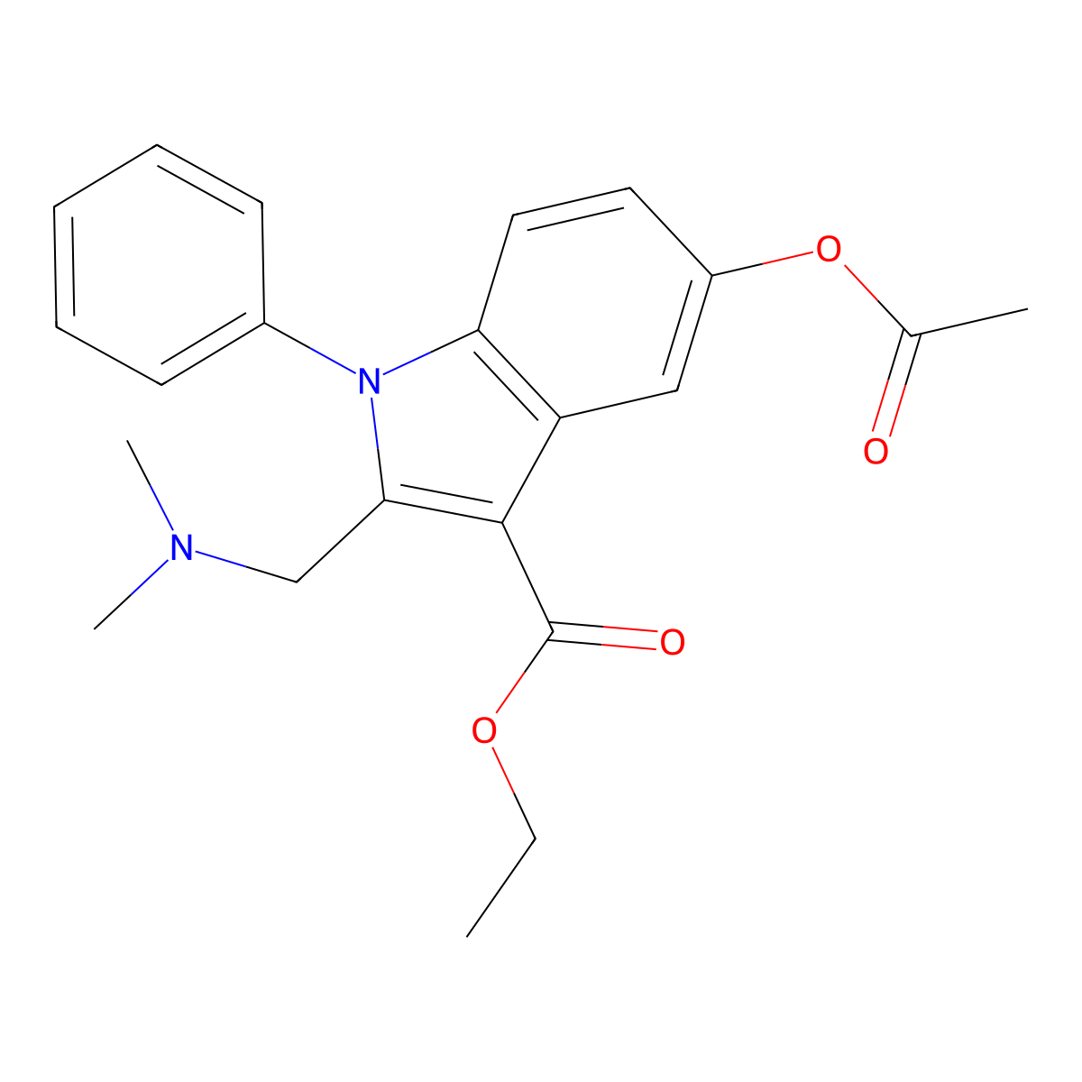 ethyl 5-(acetyloxy)-2-[(dimethylamino)methyl]-1-phenyl-1H-indole-3-carboxylate molecular structure, CAS 424798-66-3