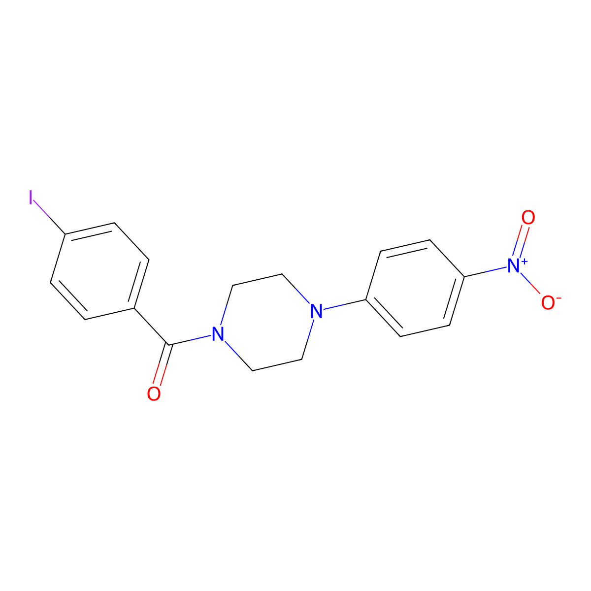 (4-Iodophenyl)[4-(4-nitrophenyl)piperazin-1-yl]methanone molecular structure, CAS 424798-70-9