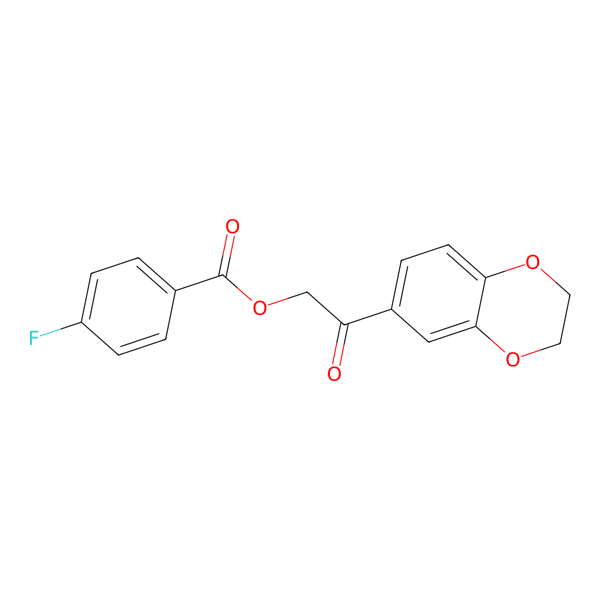 2-(2,3-Dihydro-1,4-benzodioxin-6-yl)-2-oxoethyl 4-fluorobenzoate molecular structure, CAS 424798-89-0