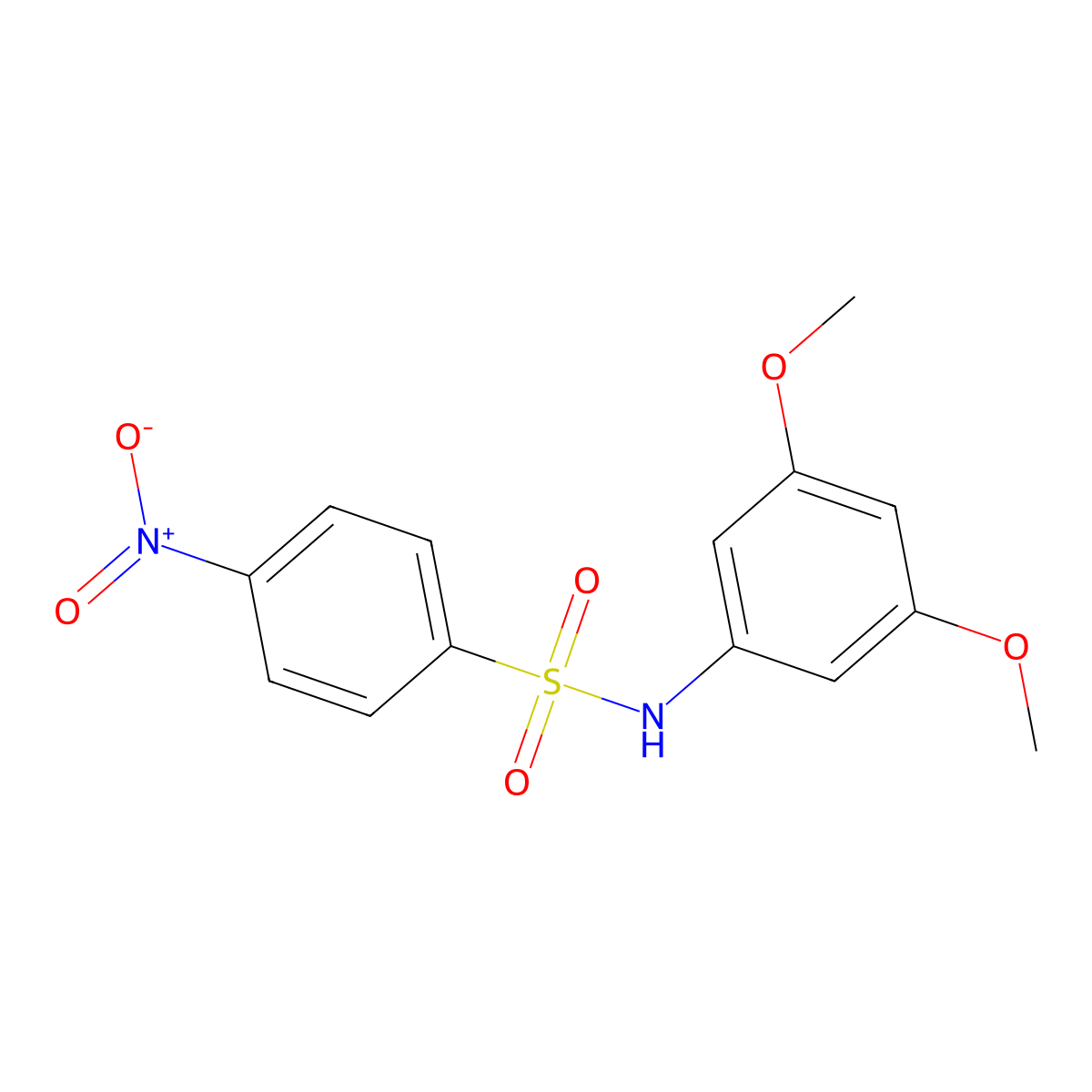 N-(3,5-dimethoxyphenyl)-4-nitrobenzenesulfonamide molecular structure, CAS 424799-45-1
