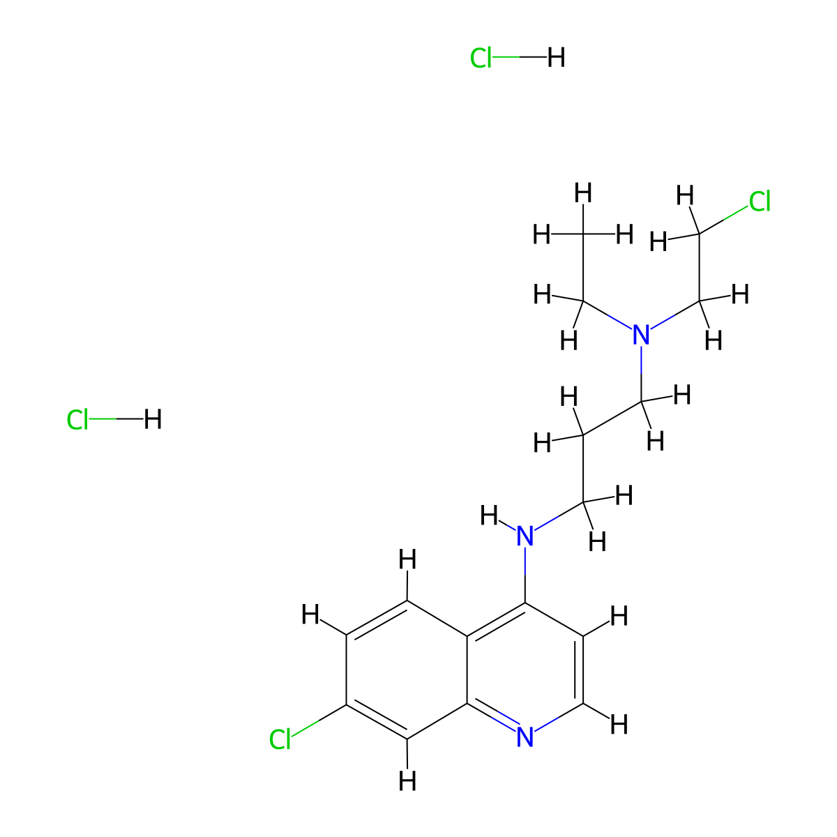 Quinoline, 7-chloro-4-((3-((2-chloroethyl)ethylamino)propyl)amino)-, dihydrochloride molecular structure, CAS 4248-48-0