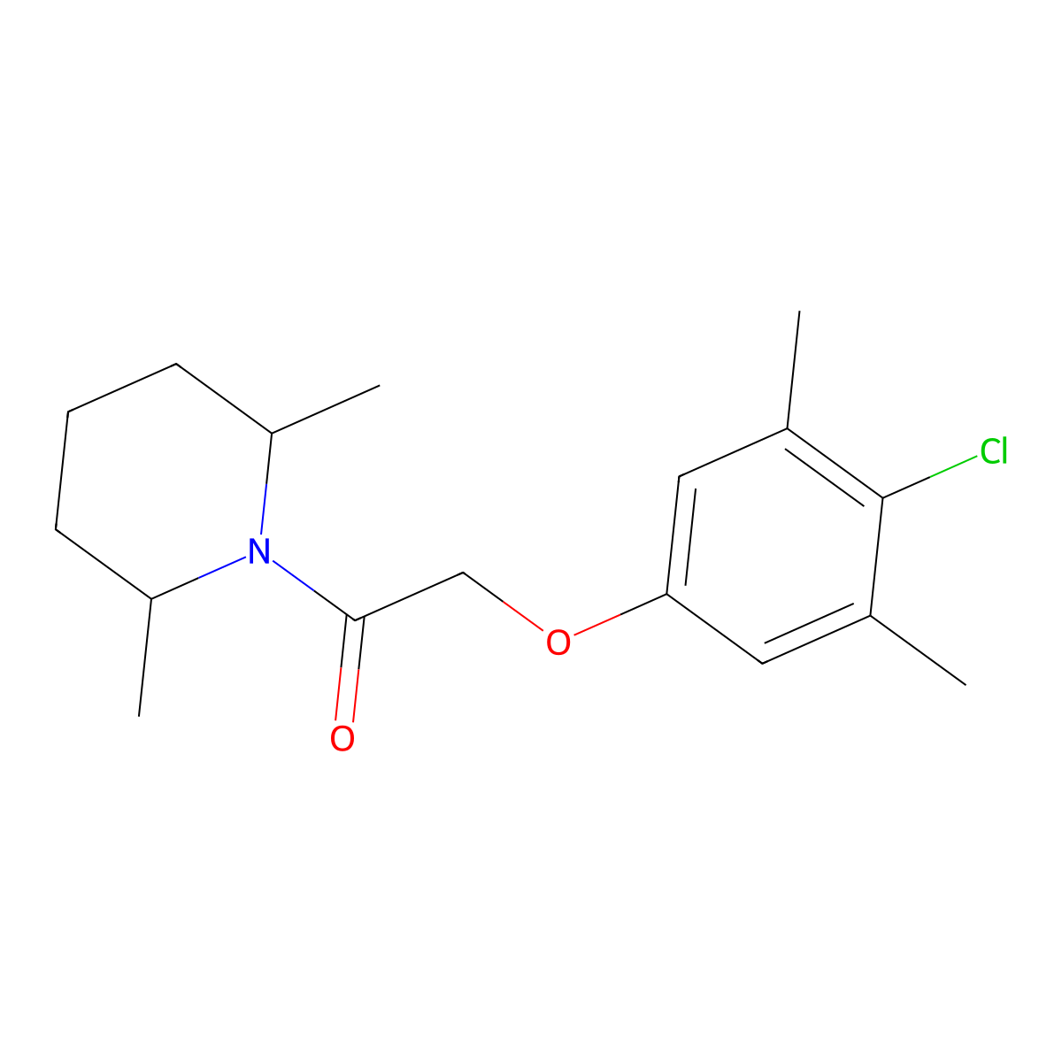 2-(4-Chloro-3,5-dimethylphenoxy)-1-(2,6-dimethylpiperidin-1-yl)ethanone molecular structure, CAS 424800-05-5