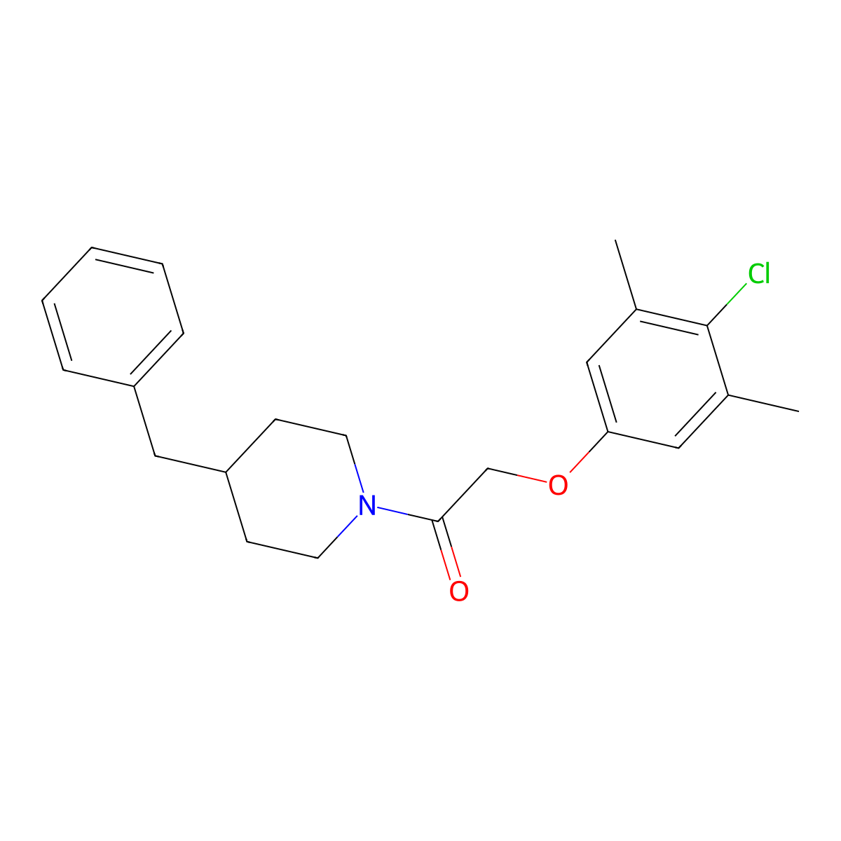 1-(4-Benzylpiperidin-1-yl)-2-(4-chloro-3,5-dimethylphenoxy)ethanone molecular structure, CAS 424800-41-9