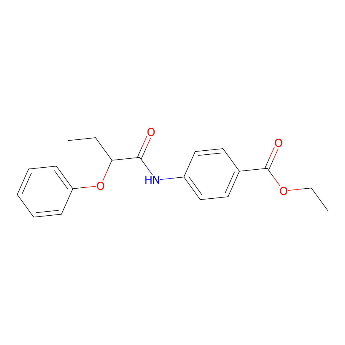 Ethyl 4-(2-phenoxybutanoylamino)benzoate molecular structure, CAS 424800-42-0