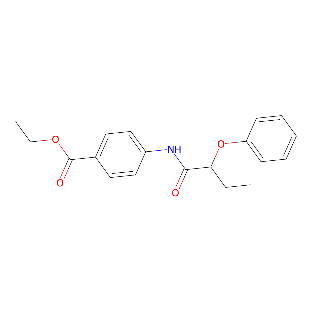 Ethyl 4-(2-phenoxybutanoylamino)benzoate molecular structure, CAS 424800-42-0