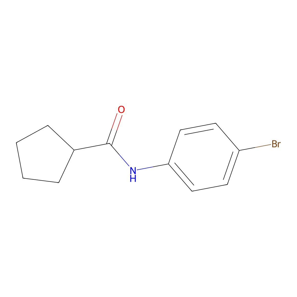 N-(4-bromophenyl)cyclopentanecarboxamide molecular structure, CAS 424800-86-2