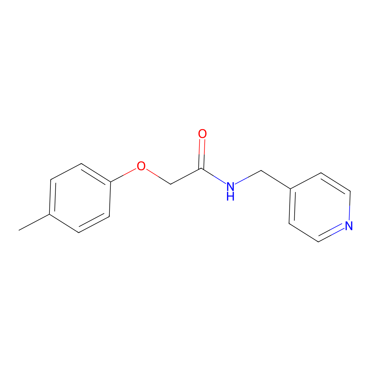 2-(4-methylphenoxy)-N-(pyridin-4-ylmethyl)acetamide molecular structure, CAS 424801-25-2