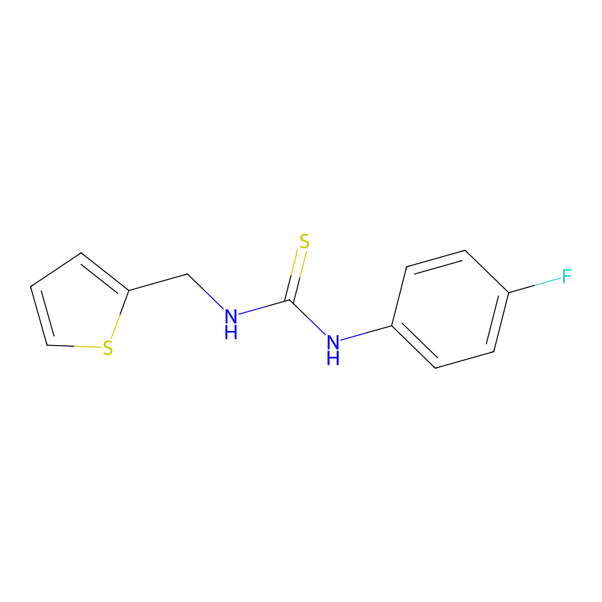 1-(4-Fluorophenyl)-3-(thiophen-2-ylmethyl)thiourea molecular structure, CAS 424801-49-0