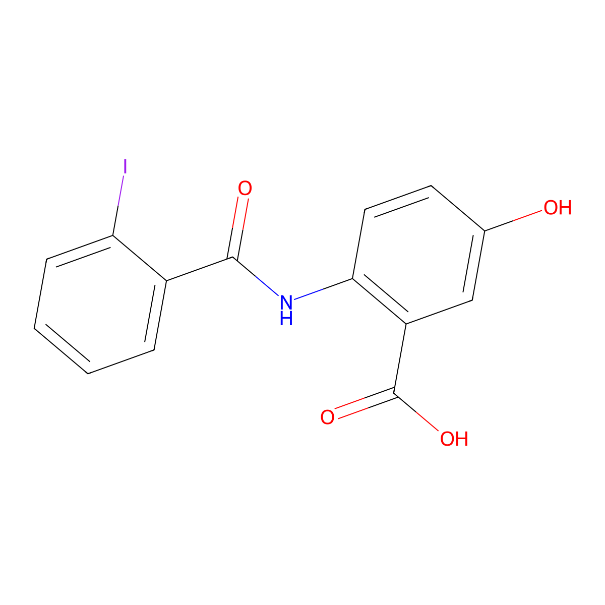 5-Hydroxy-2-{[(2-iodophenyl)carbonyl]amino}benzoic acid molecular structure, CAS 424801-89-8