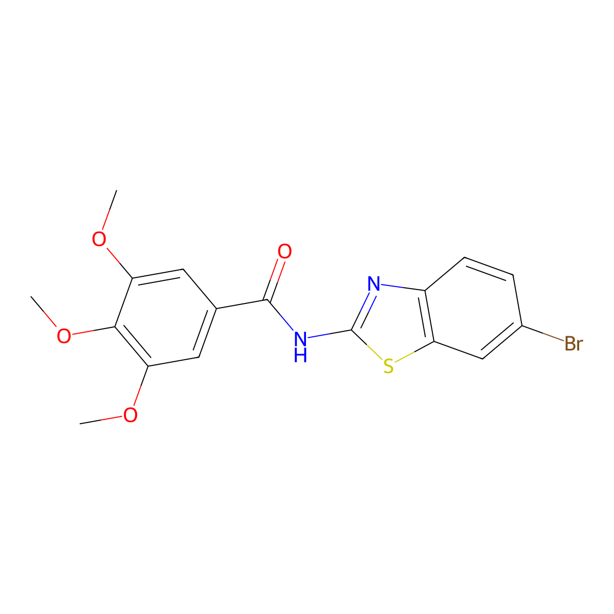 N-(6-bromo-1,3-benzothiazol-2-yl)-3,4,5-trimethoxybenzamide molecular structure, CAS 424802-47-1