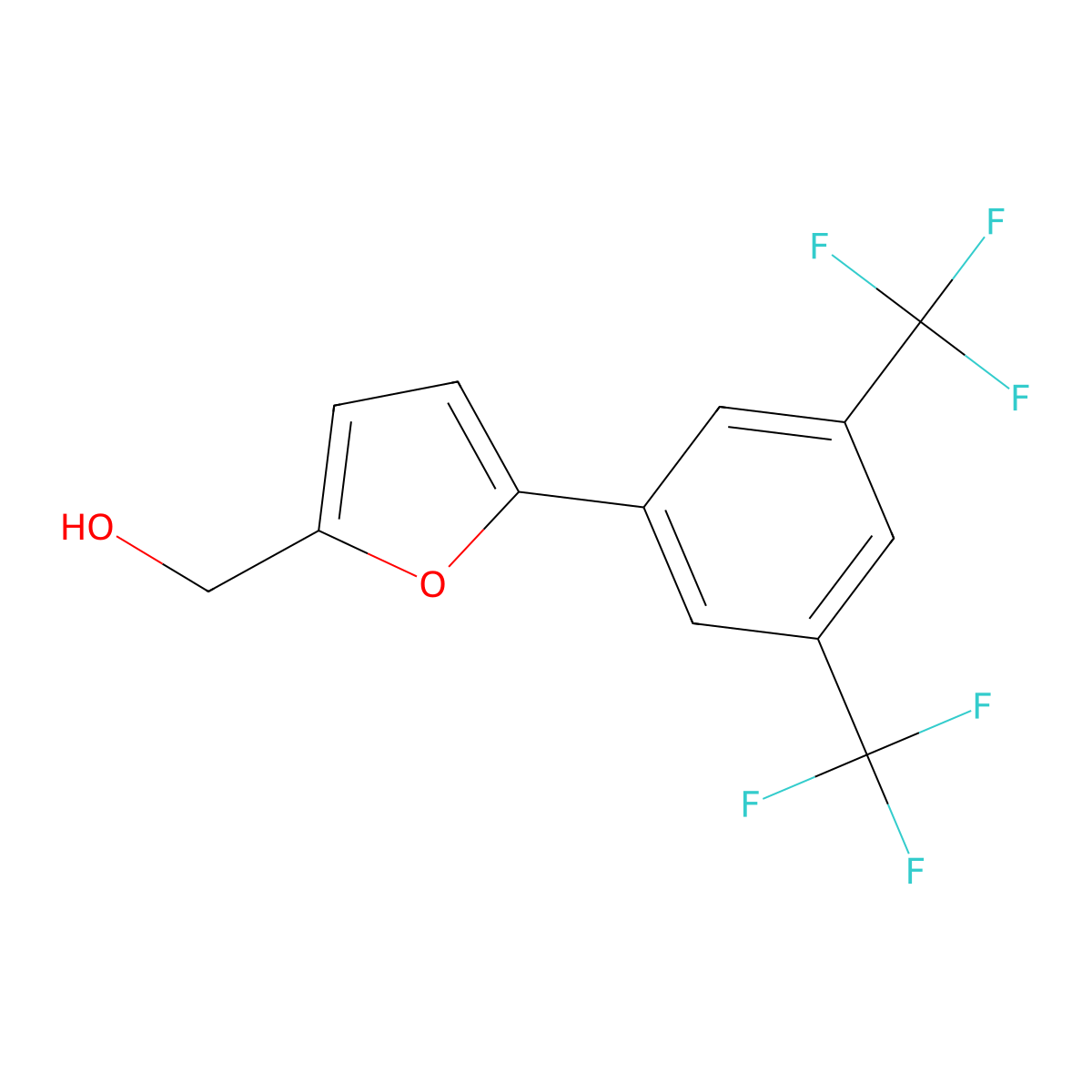 {5-[3,5-Bis(trifluoromethyl)phenyl]furan-2-yl}methanol molecular structure, CAS 424803-19-0