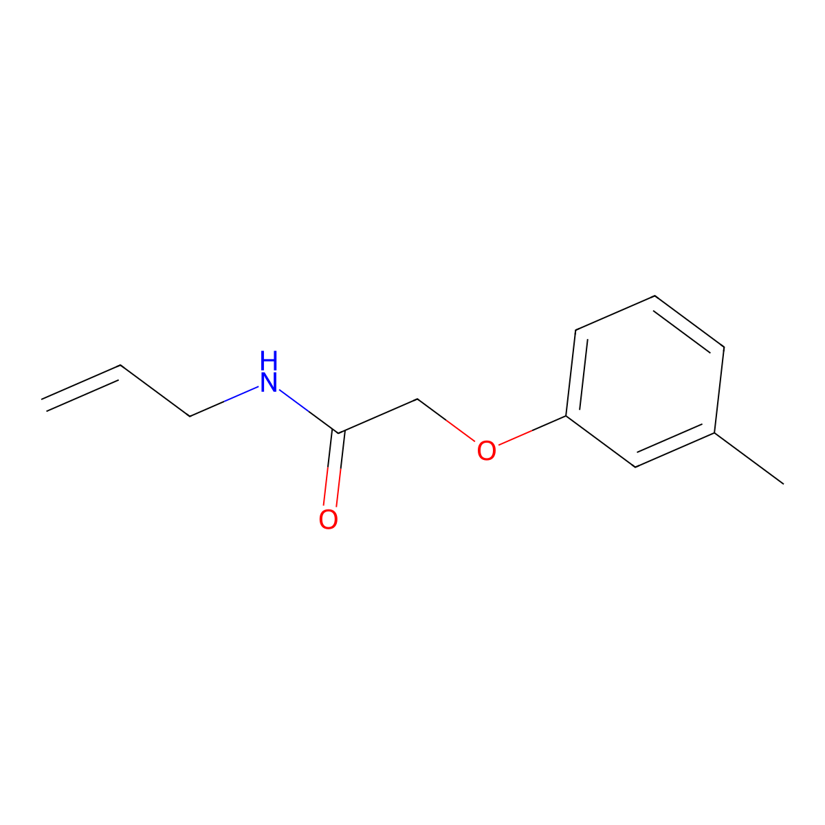 2-(3-methylphenoxy)-N-prop-2-enylacetamide molecular structure, CAS 424803-30-5