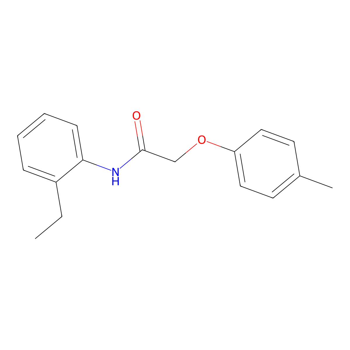 N-(2-ethylphenyl)-2-(4-methylphenoxy)acetamide molecular structure, CAS 424803-47-4