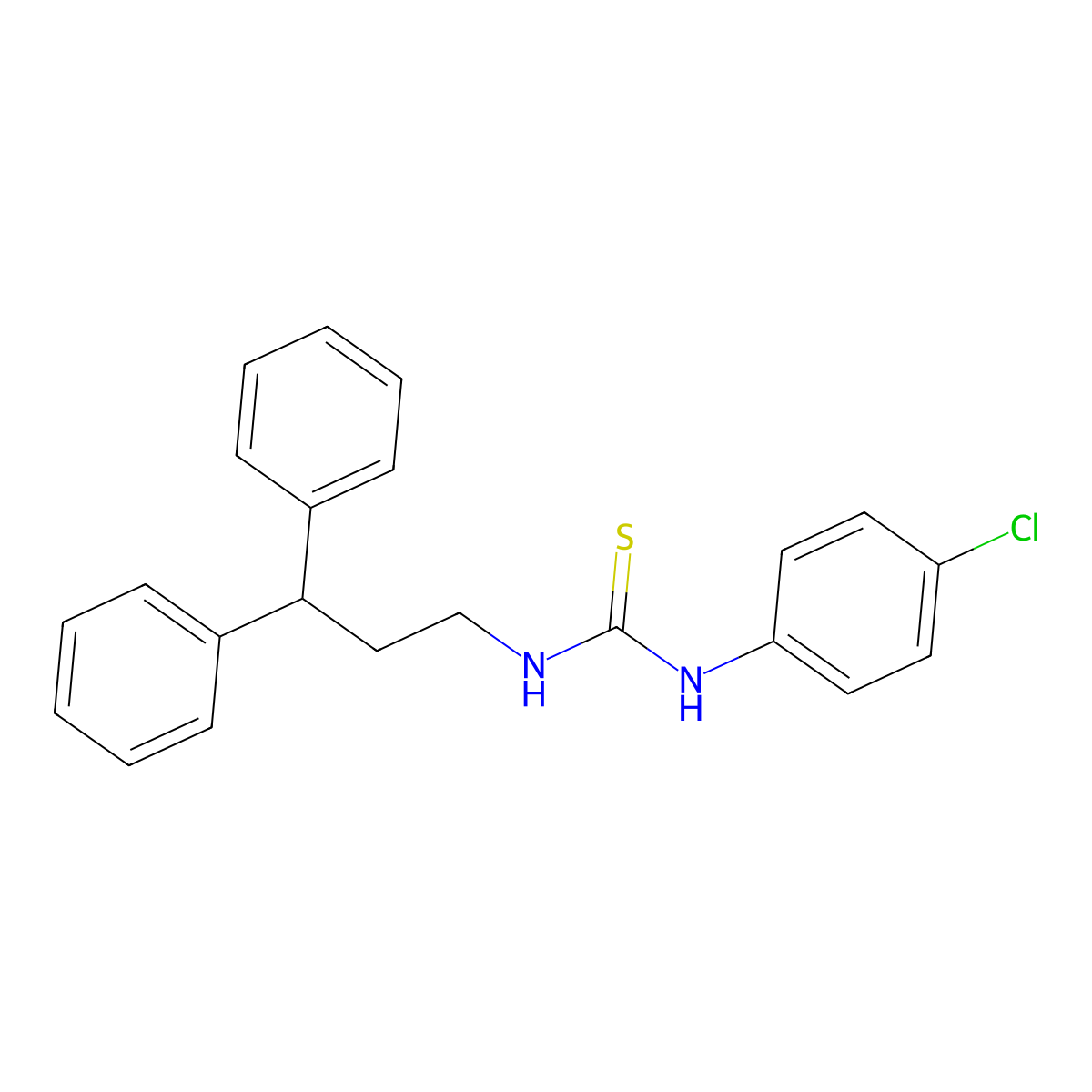 1-(4-Chlorophenyl)-3-(3,3-diphenylpropyl)thiourea molecular structure, CAS 424803-65-6