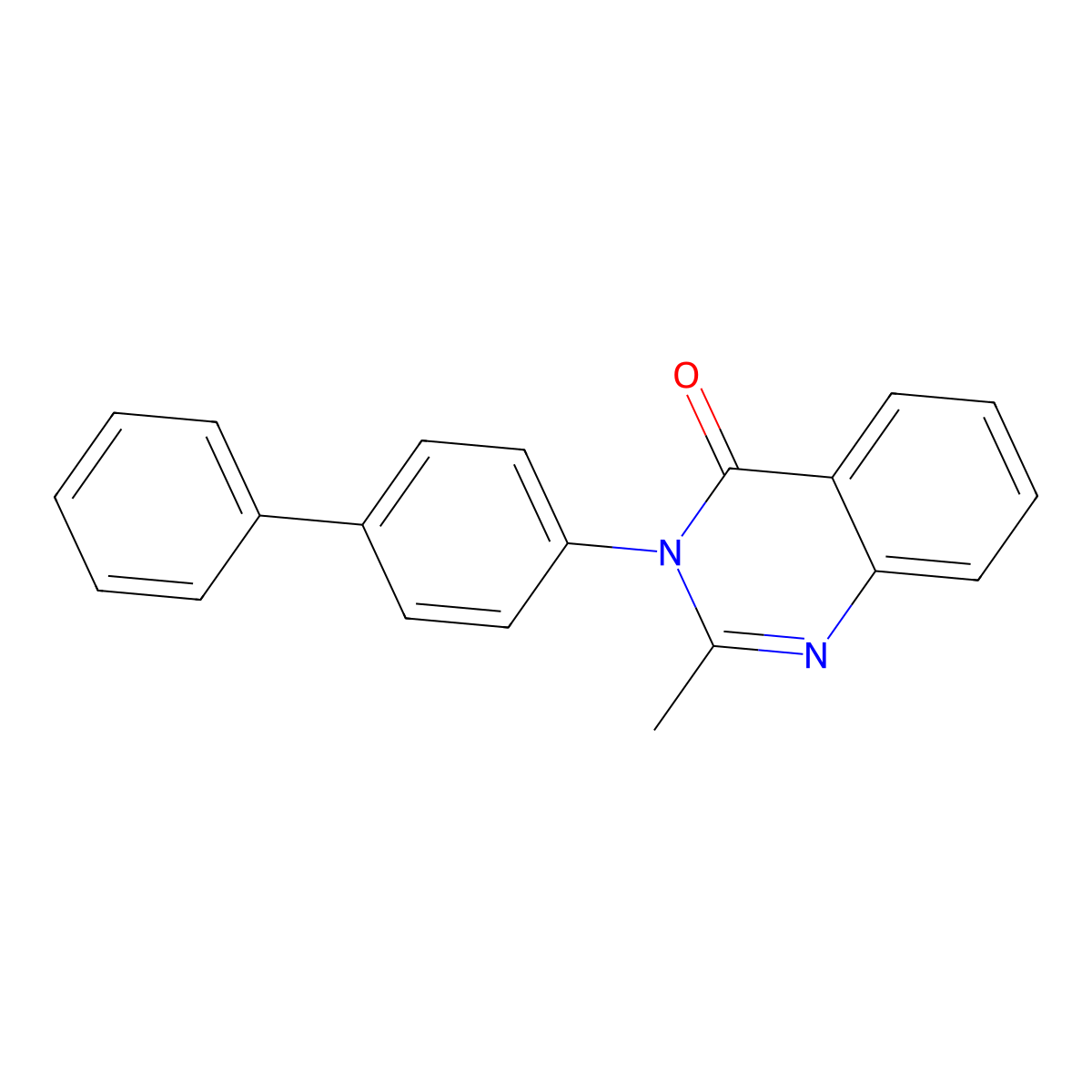 2-Methyl-3-(4-phenylphenyl)quinazolin-4-one molecular structure, CAS 424803-68-9