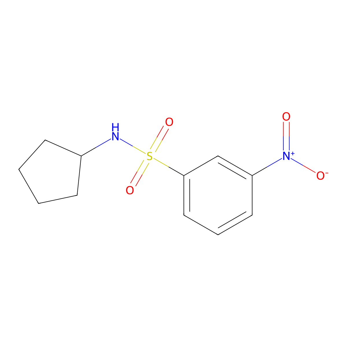 N-cyclopentyl-3-nitrobenzenesulfonamide molecular structure, CAS 424803-99-6