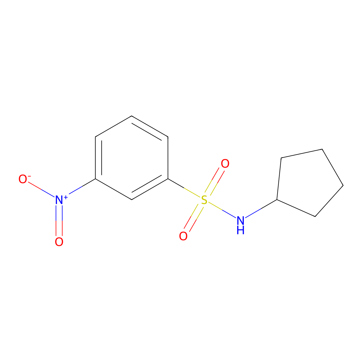 N-cyclopentyl-3-nitrobenzenesulfonamide molecular structure, CAS 424803-99-6