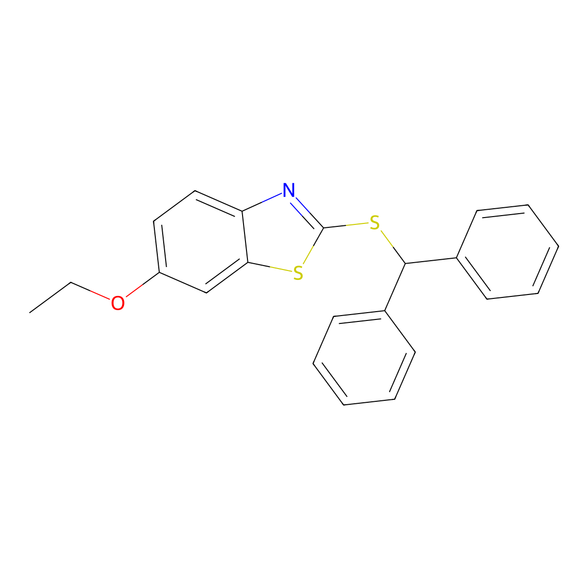 2-(Benzhydrylsulfanyl)-6-ethoxy-1,3-benzothiazole molecular structure, CAS 424804-22-8
