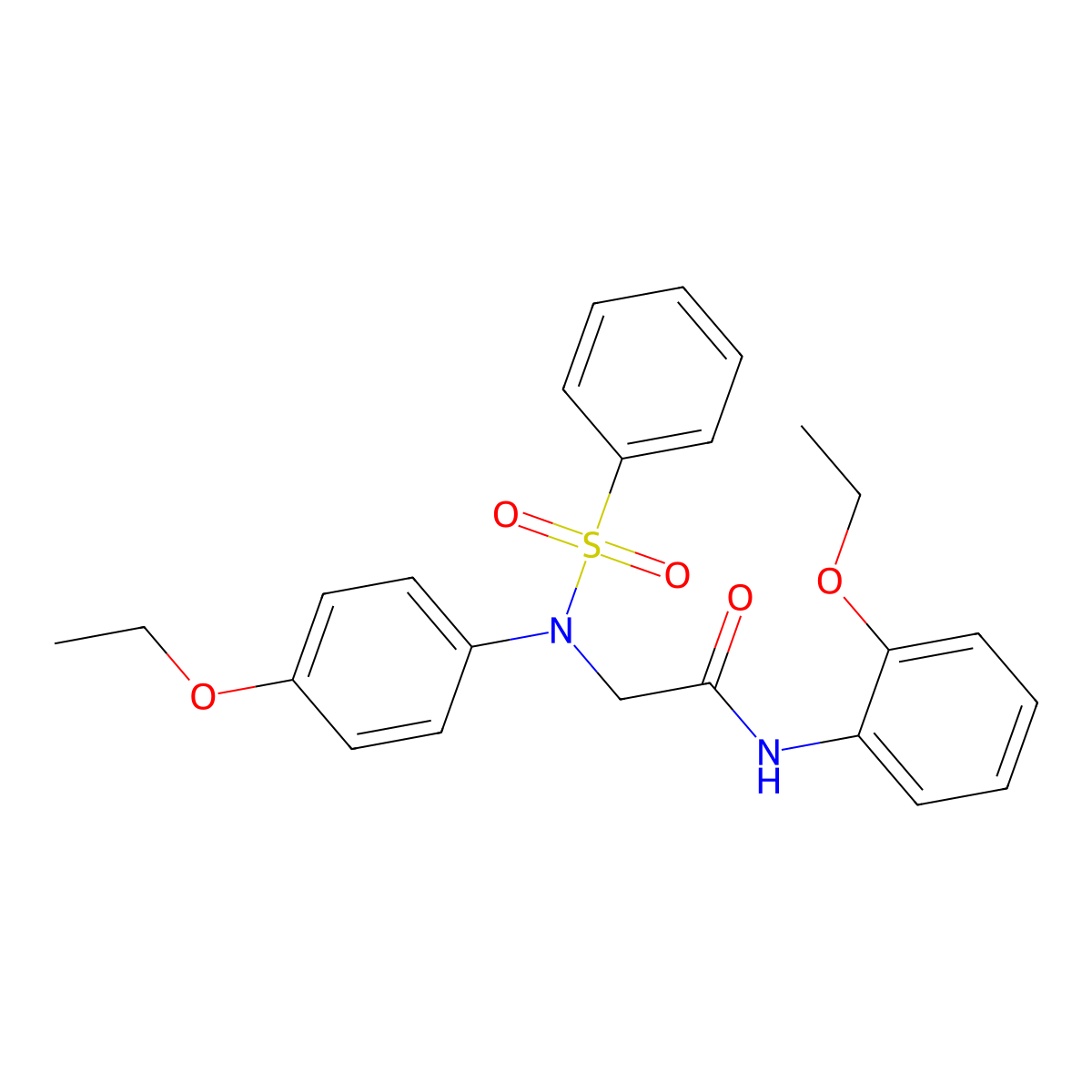 2-[N-(benzenesulfonyl)-4-ethoxyanilino]-N-(2-ethoxyphenyl)acetamide molecular structure, CAS 424804-26-2