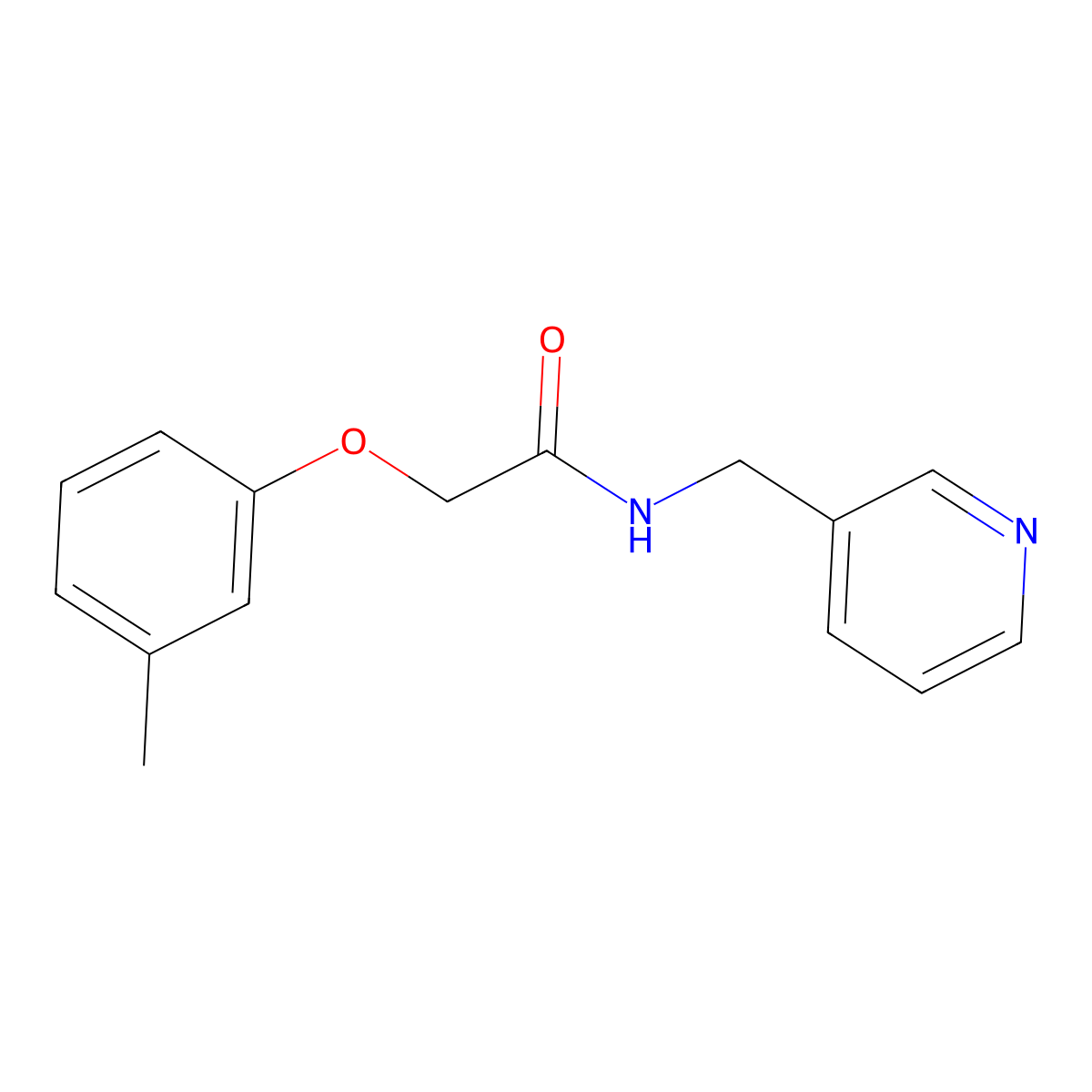 2-(3-methylphenoxy)-N-(pyridin-3-ylmethyl)acetamide molecular structure, CAS 424804-46-6