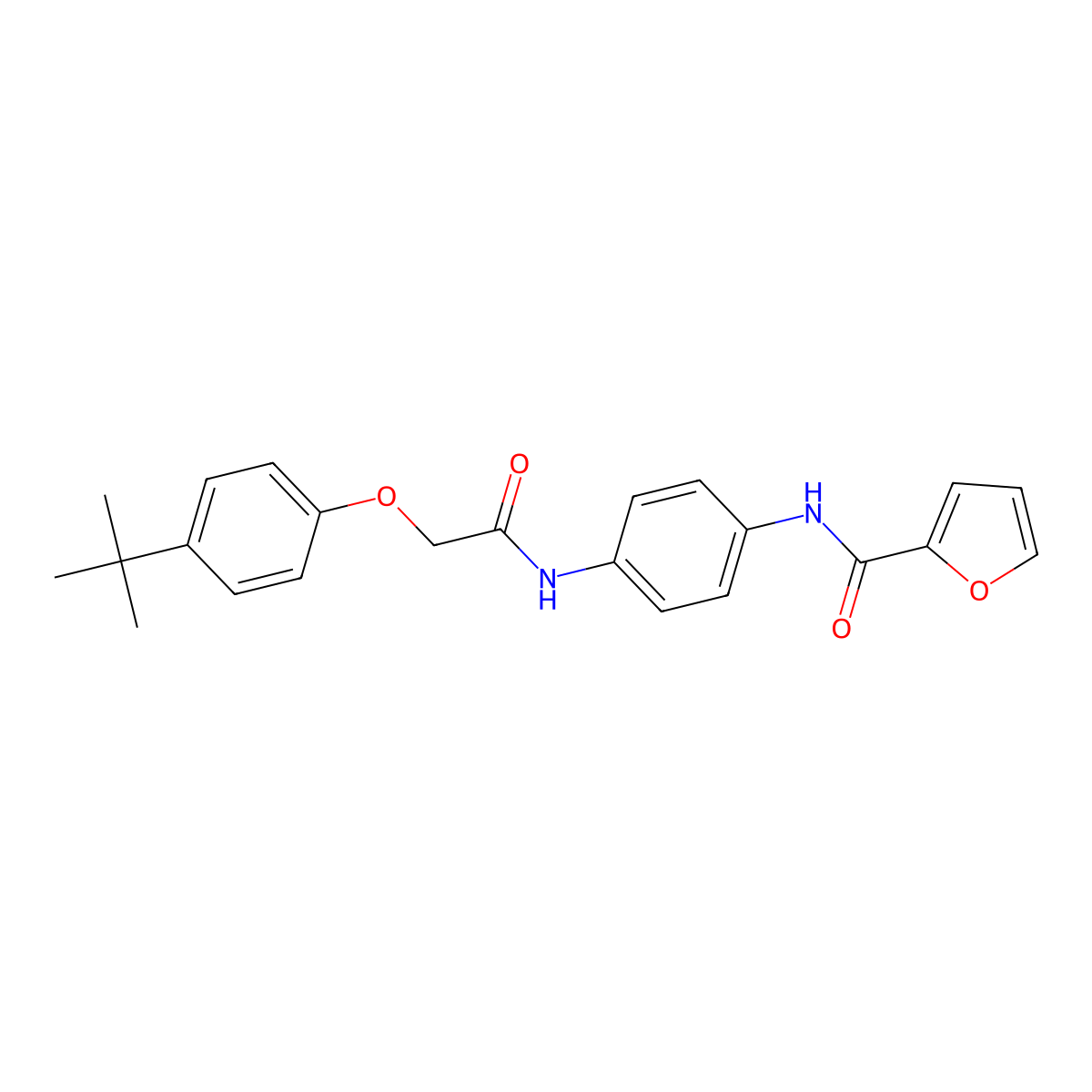 N-(4-{[(4-tert-butylphenoxy)acetyl]amino}phenyl)furan-2-carboxamide molecular structure, CAS 424804-64-8