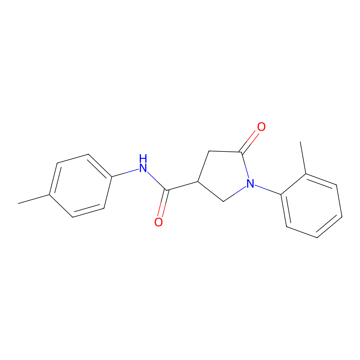 1-(2-methylphenyl)-N-(4-methylphenyl)-5-oxopyrrolidine-3-carboxamide molecular structure, CAS 424804-82-0