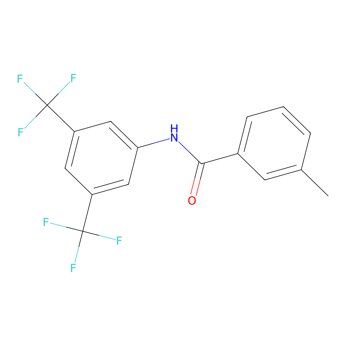 N-[3,5-bis(trifluoromethyl)phenyl]-3-methylbenzamide molecular structure, CAS 424805-00-5