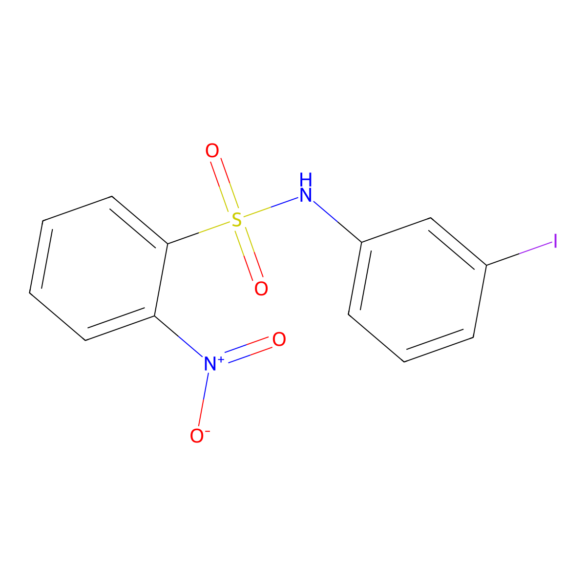 N-(3-iodophenyl)-2-nitrobenzenesulfonamide molecular structure, CAS 424805-03-8