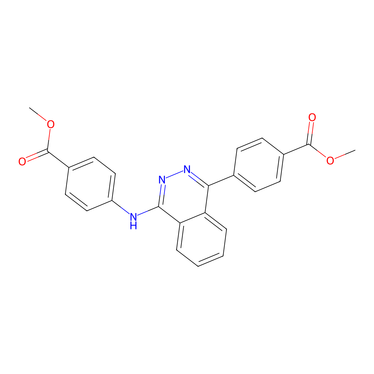 Methyl 4-(4-{[4-(methoxycarbonyl)phenyl]amino}phthalazin-1-yl)benzoate molecular structure, CAS 424805-04-9