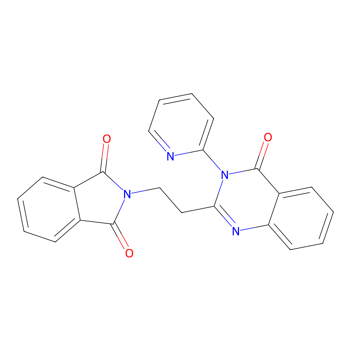 2-{2-[4-oxo-3-(pyridin-2-yl)-3,4-dihydroquinazolin-2-yl]ethyl}-1H-isoindole-1,3(2H)-dione molecular structure, CAS 424805-35-6