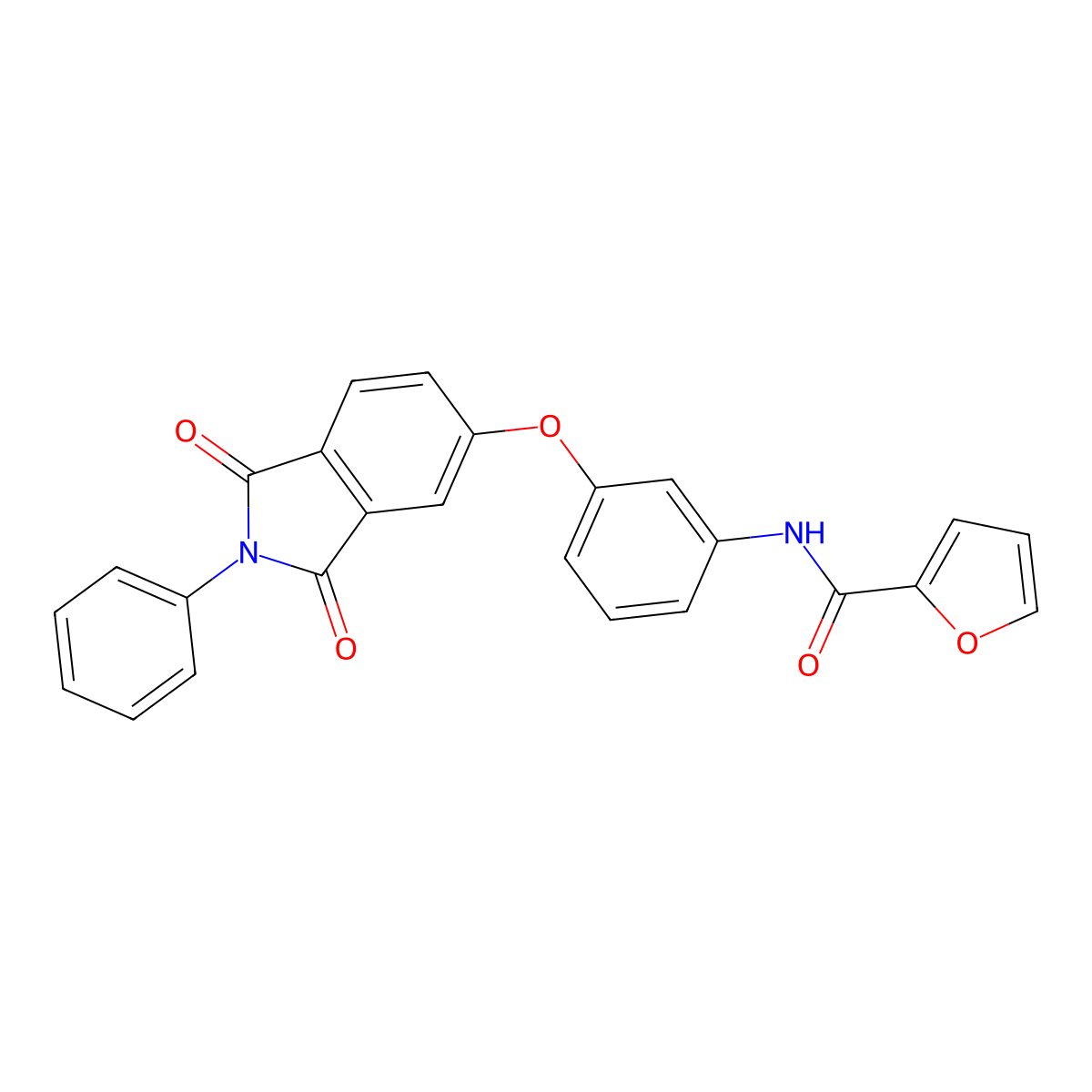 N-[3-(1,3-dioxo-2-phenylisoindol-5-yl)oxyphenyl]furan-2-carboxamide molecular structure, CAS 424805-38-9