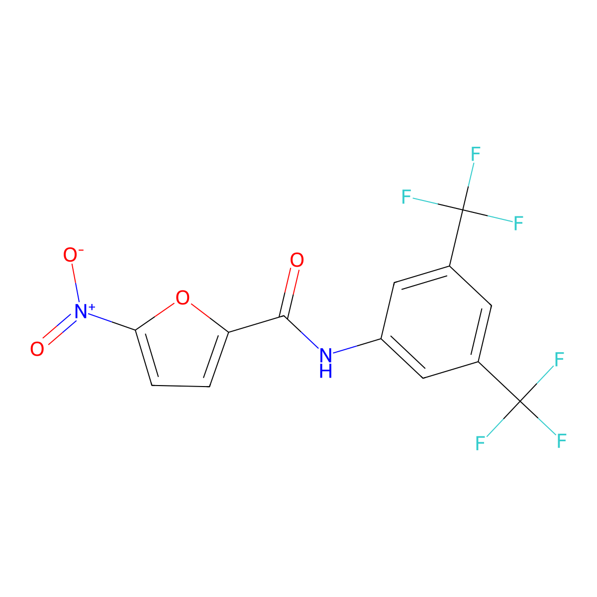 N-[3,5-bis(trifluoromethyl)phenyl]-5-nitrofuran-2-carboxamide molecular structure, CAS 424805-50-5
