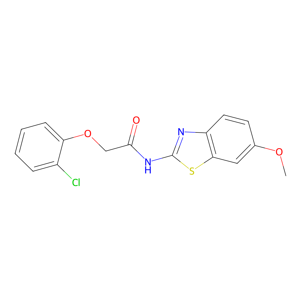 2-(2-chlorophenoxy)-N-(6-methoxy-1,3-benzothiazol-2-yl)acetamide molecular structure, CAS 424805-62-9