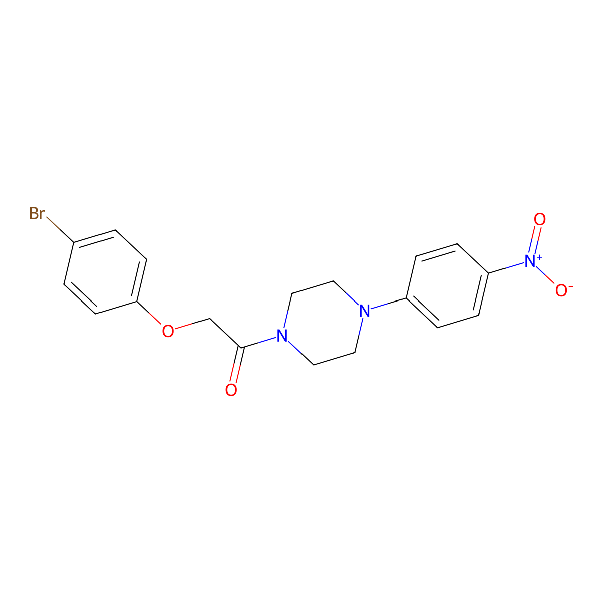 2-(4-Bromophenoxy)-1-[4-(4-nitrophenyl)piperazin-1-yl]ethanone molecular structure, CAS 424805-73-2