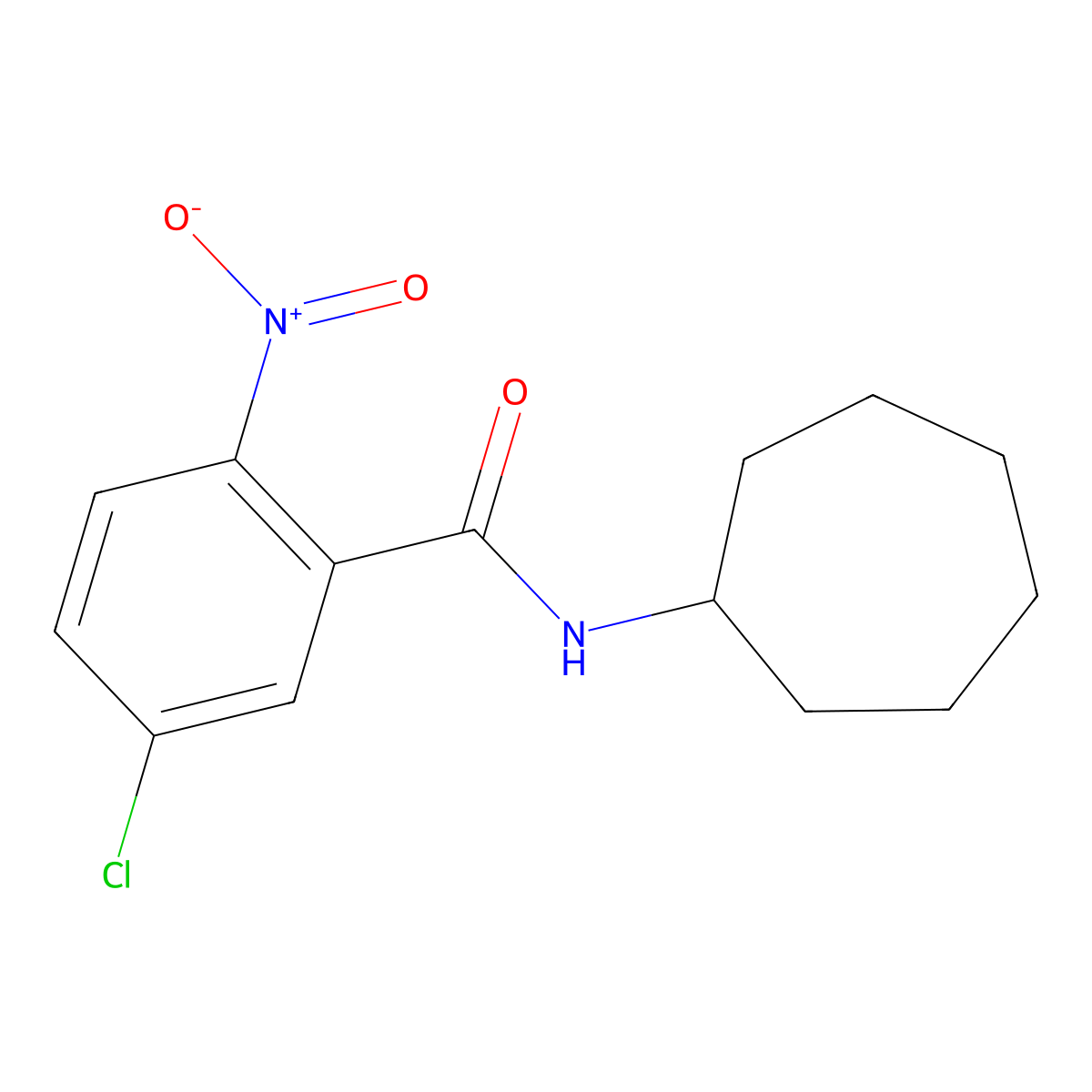 5-chloro-N-cycloheptyl-2-nitrobenzamide molecular structure, CAS 424806-46-2