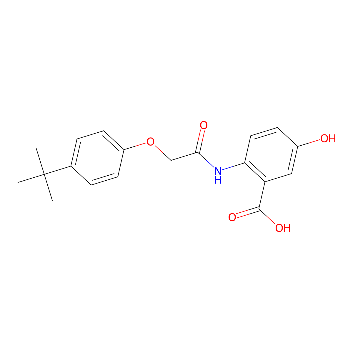 2-{[(4-Tert-butylphenoxy)acetyl]amino}-5-hydroxybenzoic acid molecular structure, CAS 424806-72-4