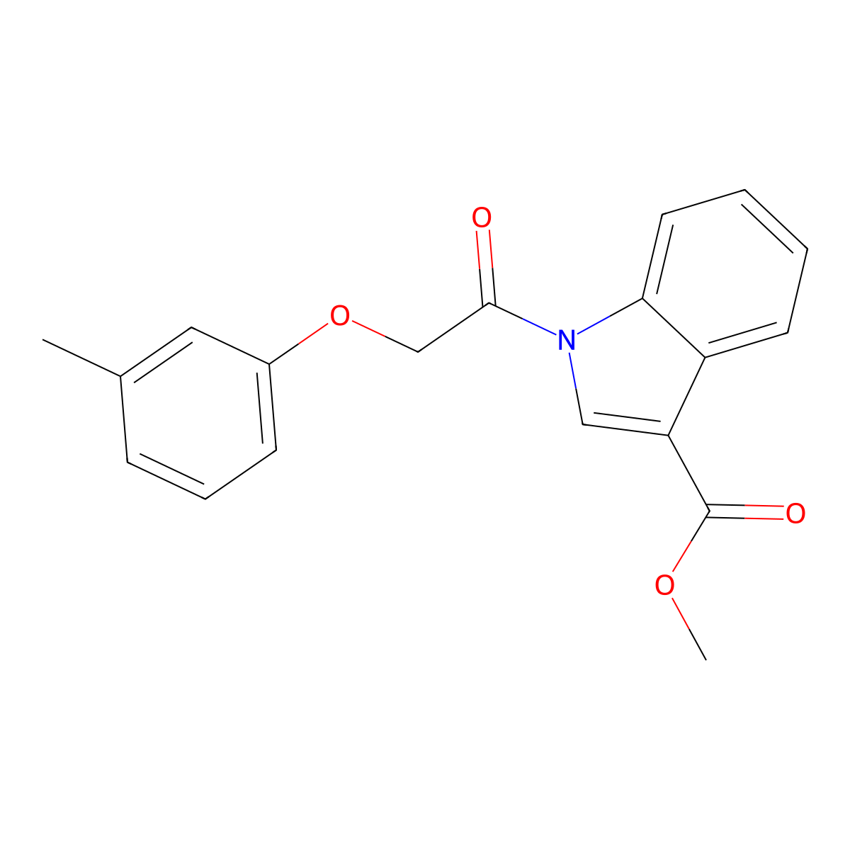 Methyl 1-(2-(m-tolyloxy)acetyl)-1H-indole-3-carboxylate molecular structure, CAS 424807-23-8