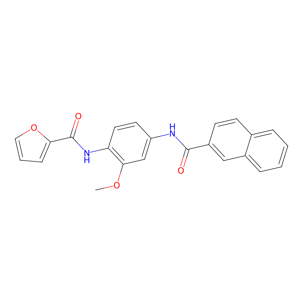 N-[2-methoxy-4-(naphthalene-2-carbonylamino)phenyl]furan-2-carboxamide molecular structure, CAS 424807-42-1