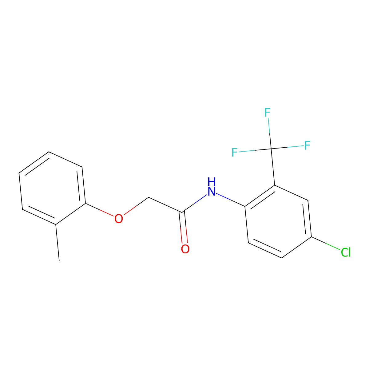 N-[4-chloro-2-(trifluoromethyl)phenyl]-2-(2-methylphenoxy)acetamide molecular structure, CAS 424807-78-3