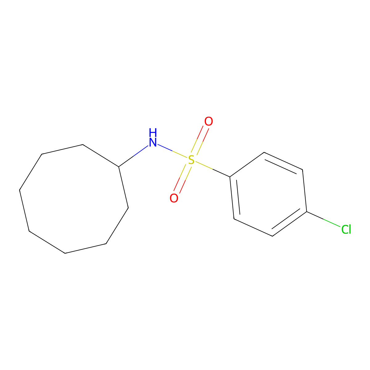 4-chloro-N-cyclooctylbenzenesulfonamide molecular structure, CAS 424808-08-2