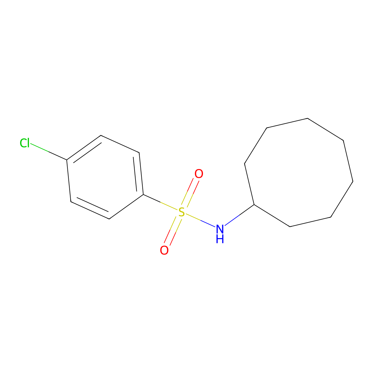 4-chloro-N-cyclooctylbenzenesulfonamide molecular structure, CAS 424808-08-2
