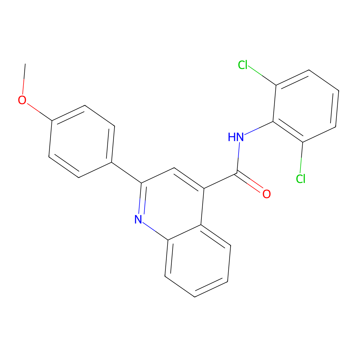 N-(2,6-dichlorophenyl)-2-(4-methoxyphenyl)quinoline-4-carboxamide molecular structure, CAS 424808-18-4