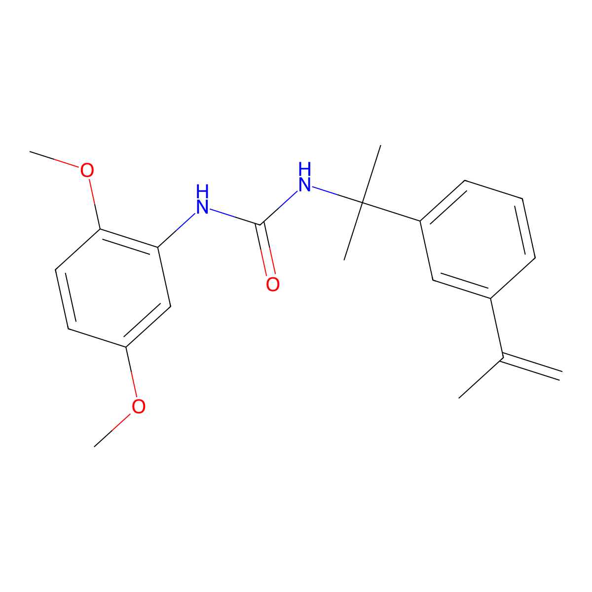 1-(2,5-Dimethoxyphenyl)-3-[2-(3-prop-1-en-2-ylphenyl)propan-2-yl]urea molecular structure, CAS 424808-35-5
