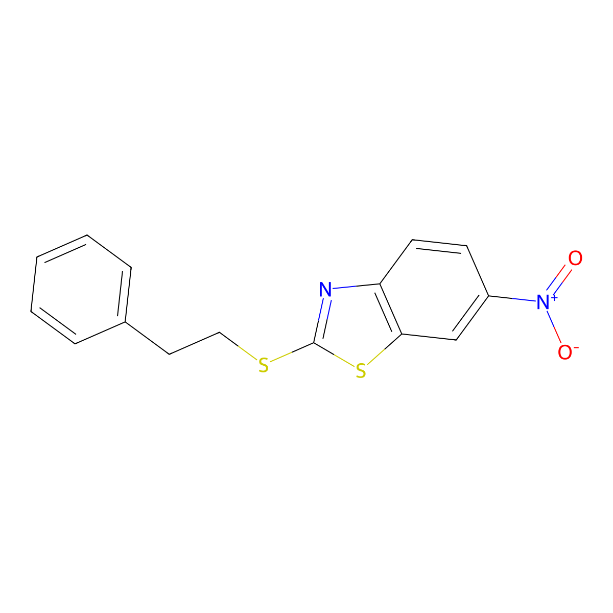 6-Nitro-2-[(2-phenylethyl)sulfanyl]-1,3-benzothiazole molecular structure, CAS 424808-43-5